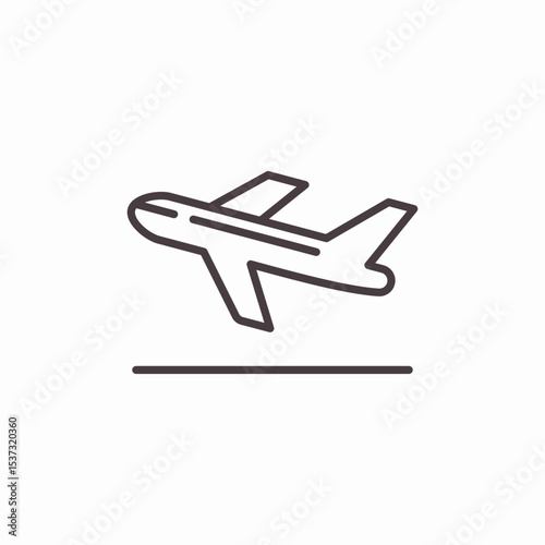 airplane departing ground icon sign vector