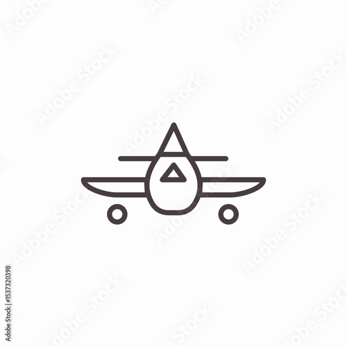 airplane front triangle icon sign vector