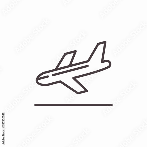 airplane taking off icon sign vector