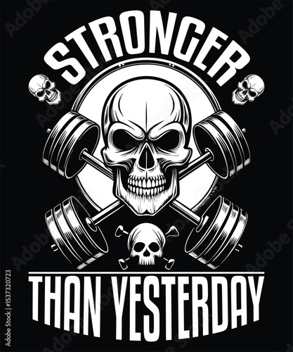 Powerlifting Skull Design - Weightlifting & Bodybuilding Inspiration Art
