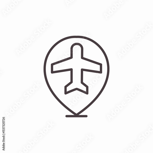 airport location pin icon sign vector