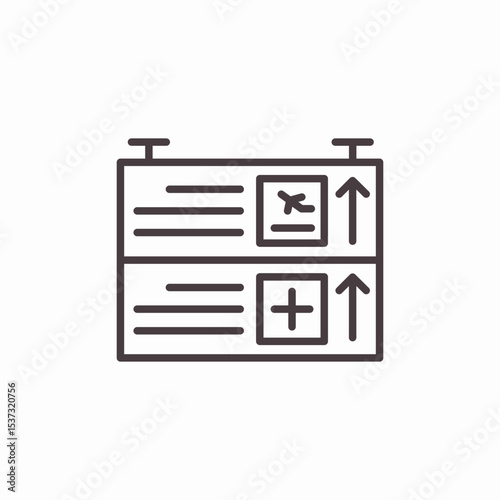 arrival departure board icon sign vector
