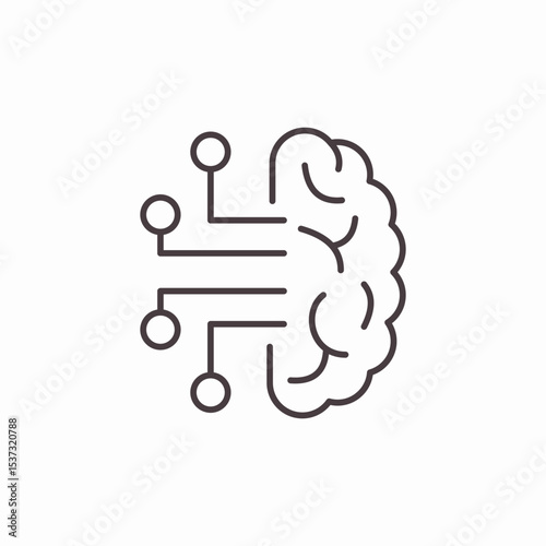 artificial intelligence brain icon sign vector