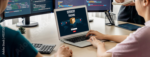 Delivery tracking system for e-commerce and brisk online business to timely goods transportation and delivery
