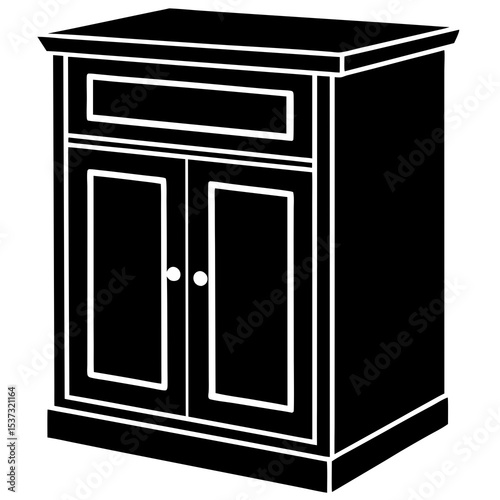 black and white furniture vector