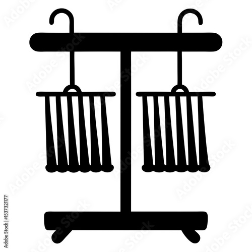 vector illustration of a wooden swing