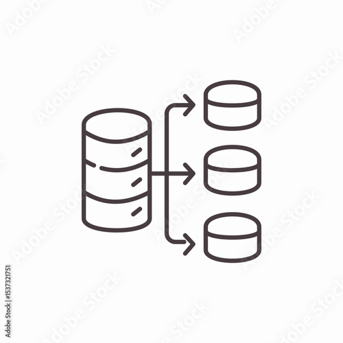 database distribution system icon sign vector