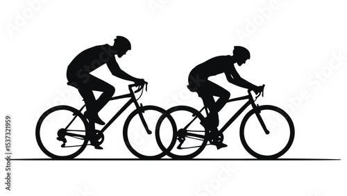 A captivating vector silhouette of a woman cycling, perfect for illustrating sport and adventure