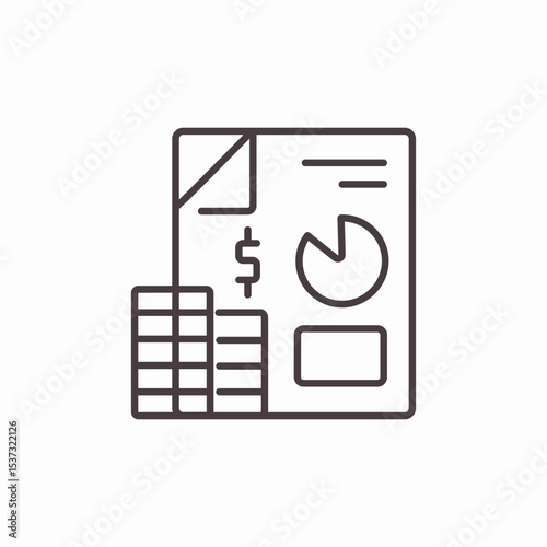 financial report paper money icon sign vector