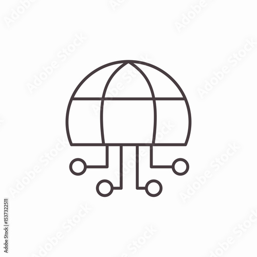globe network connection icon sign vector