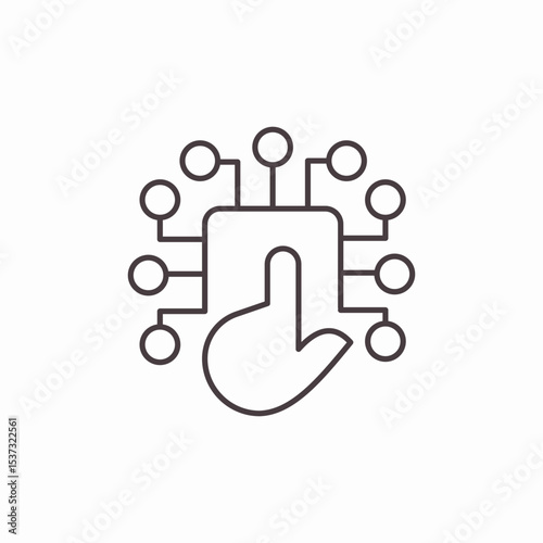 hand circuit connection icon sign vector