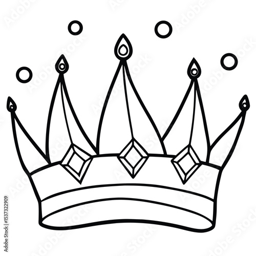 Elegant black and white crown illustration