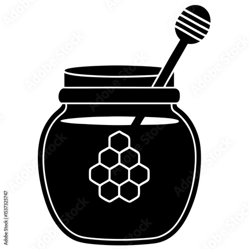 jar of honey and honeycomb