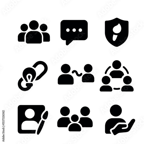 Art Influencer Icons. Solid, filled icons set of art influencers and digital creators: star icon, creative