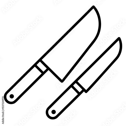 set of kitchen knives vector