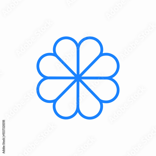 simple flower outline icon sign vector