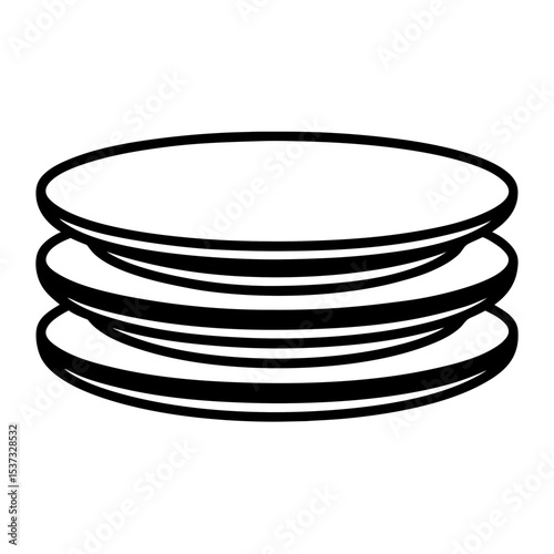 stack-of-plates-icon-on-white-background