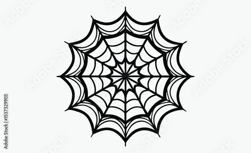 Spider web outline, decorative web drawing, coloring page vector, decorative spider web outline coloring book page line art drawing 