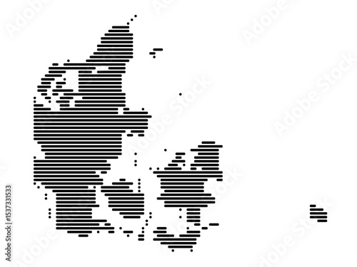 Photography Horizontal Lines Vector Map of Denmark Medium