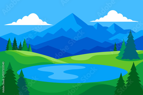 Serene Mountain Lake Landscape A Picturesque View of Nature's Beauty