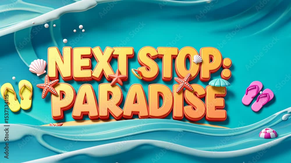 Next stop: paradise  vibrant tropical journey with ocean waves and island vibes