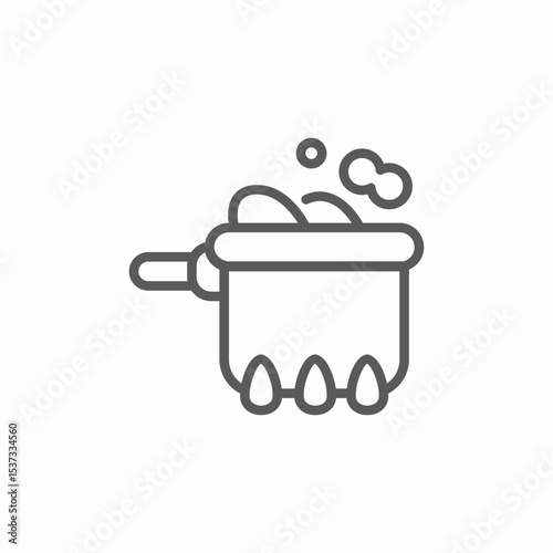 boiling pot icon sign vector