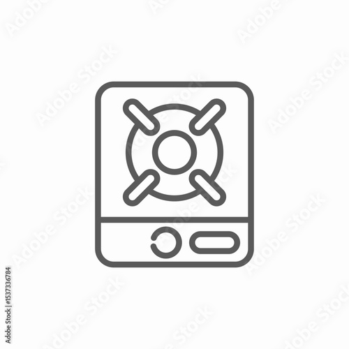 gas stove top view icon sign vector