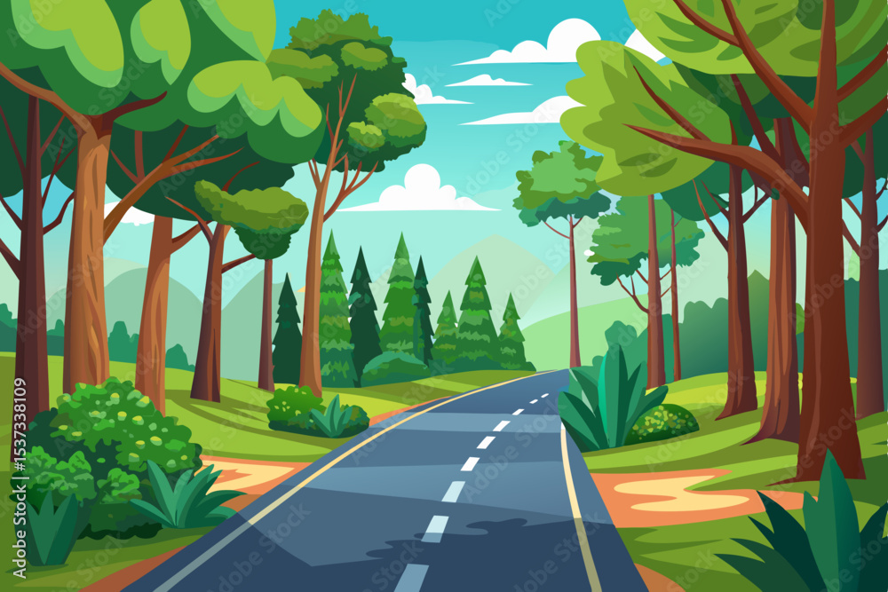 Obraz premium road in the forest
