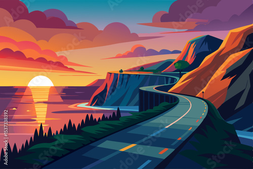 sunset over the sea