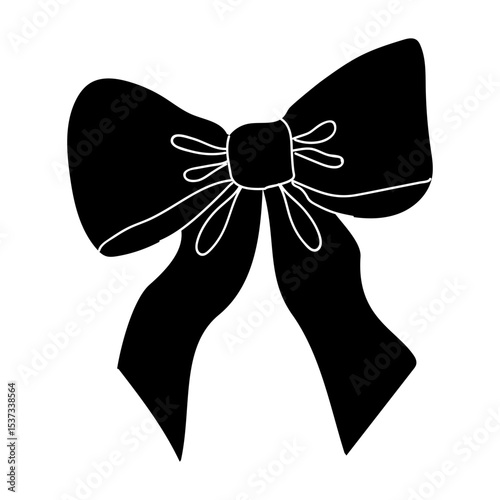 Decorative black bow design with intricate details and a sophisticated appearance