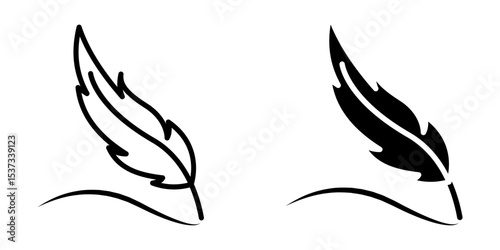 Feather Icon set. Symbol isolated on white background. vector illustration.