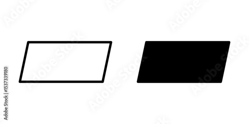 parallelogram Icon set. Symbol isolated on white background. vector illustration.