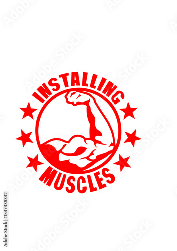 installing muscles logo bodybuilding