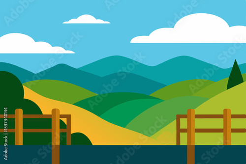 Serene Rolling Hills Landscape A picturesque view of nature's beauty