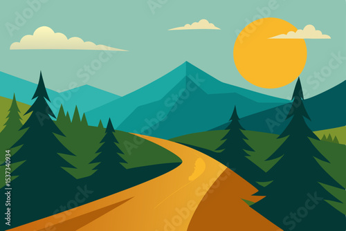 Mountain Road Trip Scenic Route Through Majestic Peaks and Lush Forests