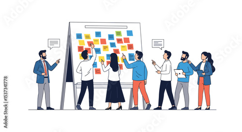 Team Collaborating Strategizing Agile Development Business Success Planning Ideas