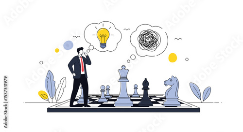 Strategic Thinking Chessboard Reflecting Problem Solving Brainstorming And Idea Generation
