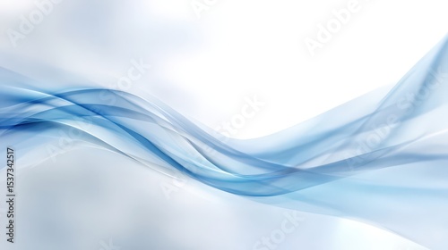 Wallpaper Mural Abstract Blue Waves Flowing on White Background, Illustrating Modern Design and Innovation Torontodigital.ca