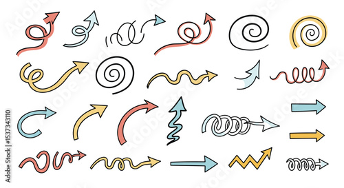 A Variety of Hand Drawn Arrow Styles and Directions