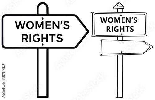 Women's Rights Directional Signs Feminist Movement Advocacy and Equality Representation