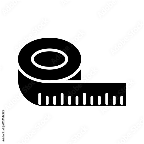 Measure Ruler IconSymbol isolated white background. vector illustration. color editable.