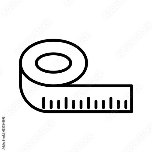 Measure Ruler IconSymbol isolated white background. vector illustration. color editable.