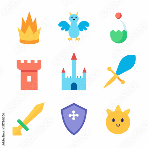 fairy-tale set of icon vector illustration	