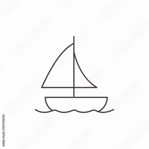 sailboat on water icon sign vector