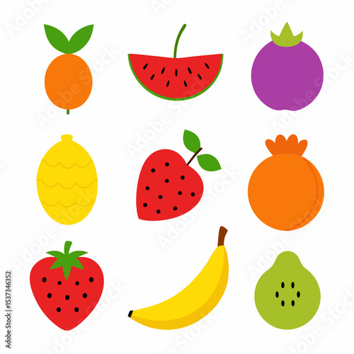 fruit set of icon vector illustration	