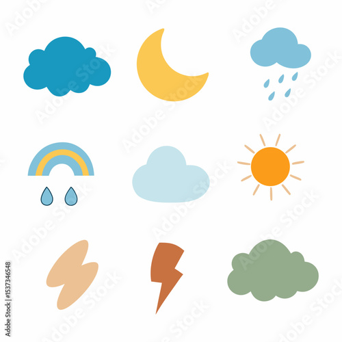 weather set of icon vector illustration	