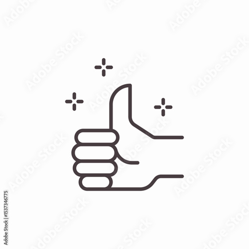 sparkling thumbs up icon sign vector