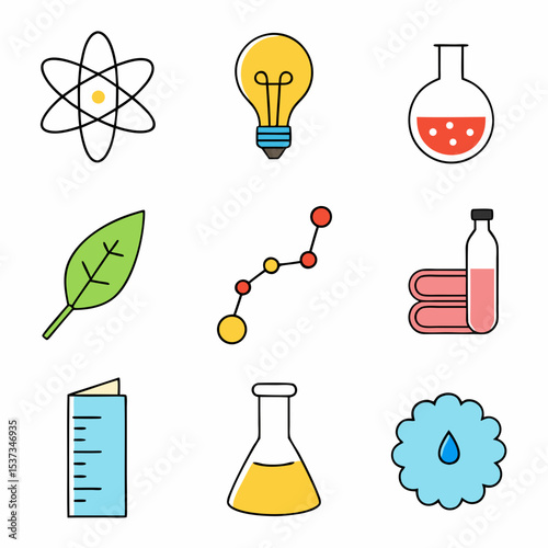 science set of icon vector illustration