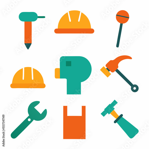 construction set of icon vector illustration
