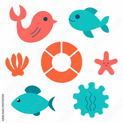 ocean set of icon vector illustration